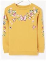 Fatface Girls Yellow Butterfly Crew Sweatshirt In Various Sizes *BNWT*