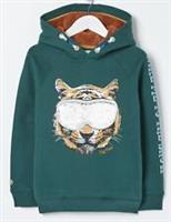 Fat Face Boys Green 2 Way Sequin Tucker Tiger Hoodie - Various Sizes - *BNWT*