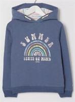 FatFace Girls Blue Rainbow Popover Hoodie In Various Sizes *BNWT*