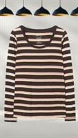 Ex Fat Face Womens Long Sleeve Cora Stripe Top in Black (A Bit Defect) - 8 Regular