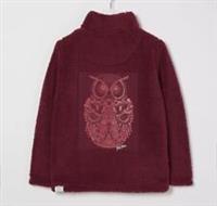 Fatface Girls Red Berry Owl Full Zip Fleece Age 6-7 Years *BNWT*