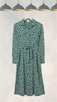 Ex Fat Face Womens Sarah Ditsy Print Jersey Shirt Dress in Dusky Green - 6 Short