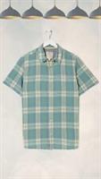 Ex Fat Face Mens Braddock Check Shirt in Duck Egg Green - XL Regular