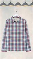 Ex Fat Face Mens Cotton Frensham Check Shirt in Lilac - L Regular