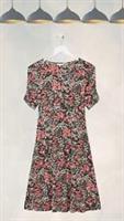 Ex Fat Face Womens Delilah Blush Floral Print Jersey Dress in Black - 10 Long