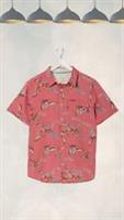 Ex Fat Face Mens Short Sleeve Bliss Floral Print Shirt in Rose Pink - XL Regular