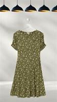 Ex Fat Face Womens Delilah Prairie Jersey Dress in Mid Green (Defect) - 8 Regular