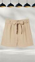 Ex Fat Face Womens Pipa Linen Shorts in Natural Without Belt (A Bit Defect) - 16 Regular