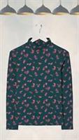 Ex Fat Face Womens Long Sleeve Selina Jewel Bloom Top in Teal Green - 6 Regular