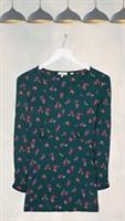 Ex Fat Face Womens Delilah Long Sleeve Jewel Bloom Top in Green - 10 Regular