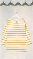 Ex Fat Face Womens Kinsley Drop Shoulder Stripe Top in Yellow Gold Sand - 10 Regular