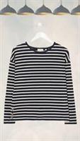 Ex Fat Face Womens Long Sleeve Cotton Leah Stripe Top in Navy - 10 Regular