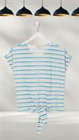 Ex Fat Face Womens Fran Stripe Tie Front Top in Multi Stripe (A Bit Defect) - 10 Regular