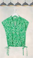 Ex Fat Face Womens Val Parrot Linen Blend Shirt in Bright Green Multi - 12 Regular