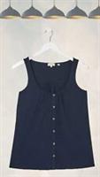 Ex Fat face Womens Sleeveless Flora Vine Floral Vest in Navy Blue - 6 Regular