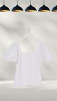 Ex Fat Face Womens Short Sleeve Broderie Lucy Top in Brill White (A Bit Defect) - 16 Regular