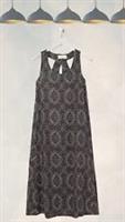 Ex Fat Face Womens Sleeveless Lola Linear Batik Print Midi Dress in Grey - 22 Regular