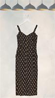 Ex Fat Face Womens Corey Woodblock Linen Dress in Black Mix - 12 Regular