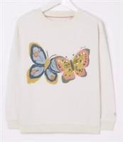 Fatface Girls Natural White Butterfly Crew Sweatshirt In Various Sizes *BNWT*