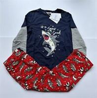 Fatface Boys Glow In The Dark Festive Shark Pyjamas Age 5-6 Years *BNWT*