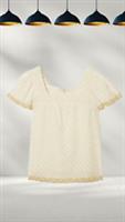 Ex Fat Face Womens Catherine Swiss Dot Blouse In Ivory (A Bit Defect) - 12 Regular