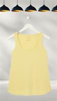 Ex Fat Face Womens Sleeveless Kirsty Organic Cotton Vest in Yellow A Bit Defect - 12 Regular