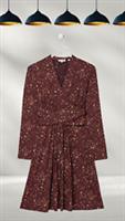 Ex Fat Face Womens Long Sleeve Delphine Dot Jersey Dress in Purple A Bit Defect - 16 Long