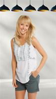 Ex Fat Face Womens Cassie Ceramic Embroidered Cami in White (A Bit Defect) - 12 Regular