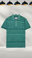 Ex Fat Face Mens Short Sleeve Clifton Stripe Polo in Dark Teal (A Bit Defect) - M Regular