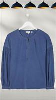 Ex Fat Face Womens Long Sleeve Keira Indigo Henley Top in Blue (A Bit Defect) - 12 Regular