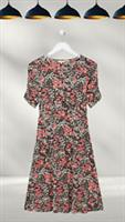 Ex Fat Face Womens Delilah Blush Floral Print Jersey Dress in Black (Defect) - 12 Regular