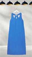 Ex Fat Face Women's Winter Beach Lola Linen Blend Maxi Dress in Blue (Defect) - 10 Regular