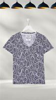 Ex Fat Face Womens Maggie Watercolour Batik Print T-Shirt in Blue A Bit Defect - 10 Regular