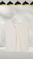 Ex Fat Face Womens Short Sleeve Sadie Blouse in Ivory (A Bit Defect) - 12 Regular