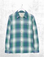 Ex Fat Face Mens Cotton Ombre Check Shirt in Washed Blue Checks - L Regular