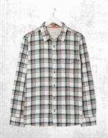 Ex Fat Face Mens Cotton Padstow Check Shirt in Stone Marl - S Regular