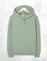 Ex Fat Face Womens Edie Textured Overhead Hoodie in Sage Green - S Regular
