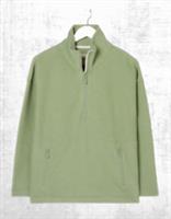 Ex Fat Face Womens Long Sleeve Thea Green Half Neck Sweatshirt in Green - S Regular