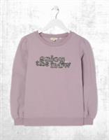 Ex Fat Face Womens Long Sleeve Enjoy The Now Sweatshirt in Lilac - 16 Regular