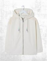 Ex Fat Face Womens Long Sleeve Layla Zip Through Hoodie in Natural - L Regular