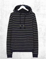 Ex Fat Face Mens Trescowe Feeder Stripe Pullover Hoodie in Navy Blue (Defect) - S Regular