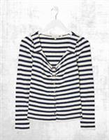 Ex Fat Face Womens Long Sleeve Carly Stripe Top in Ivory Blue - 10 Regular