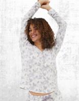 Ex Fat Face Womens Long Sleeve Estelle Birds Pyjama Top in Ivory - 18 Regular