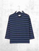 Ex Fat Face Womens Long Sleeve Thayer Funnel Stripe Sweatshirt in Navy (Defect) - 12 Regular