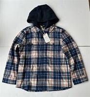 Fatface Boys Blue/Navy Hooded Check Shacket Age 8-9 Years *BNWT*