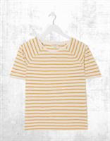 Ex Fat Face Womens Short Sleeve Skylar Stripe Top in Yellow (A Bit Defect) - 16 Regular