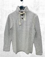 Ex Fat Face Mens Woolacombe Half Neck Button Sweatshirt in Ivory (A Bit Defect) - XS Regular