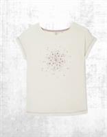 Ex Fat Face Womens Short Sleeve Snow Flakes Pyjama Top In Ivory (A Bit Defect) - 14 Regular