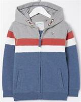 Fatface Boys Grey Stripe Sweat Zip Through Hoodie Age 10-11 Years *BNWT*