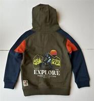 Fatface Boys Khaki Green Colourblock Bike Hoodie Age 5-6 Years *BNWT*
